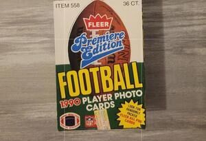 1990 Fleer Football Wax Hobby Box Unopened Barry, Troy, Deion 89 88 87
